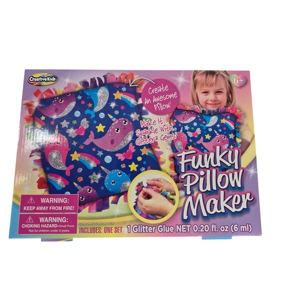 Funky Pillow Maker Craft Kit For Kids Ages 6+ Narwal - Picture 1 of 2